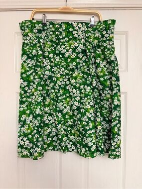 Heart of Haute Green Floral A-Line Skirt